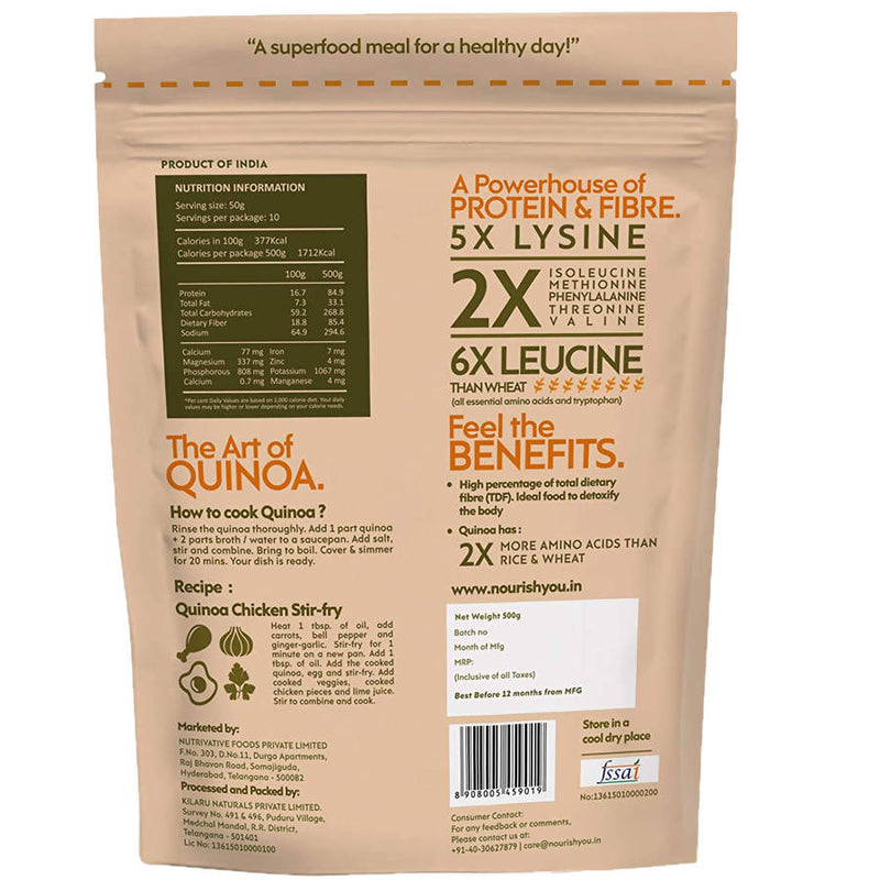 Nourish You Organic Premium White Quinoa, 500gm