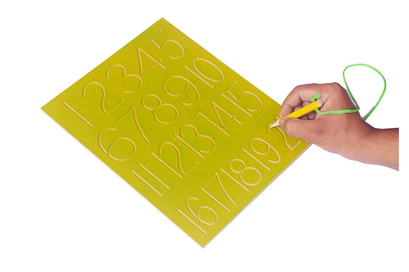 Wooden Tray for Practice Writing Numbers for Kids with Pencil