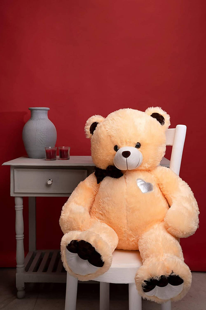 Big Teddy Bear with Bow & Heart Printed 100CM