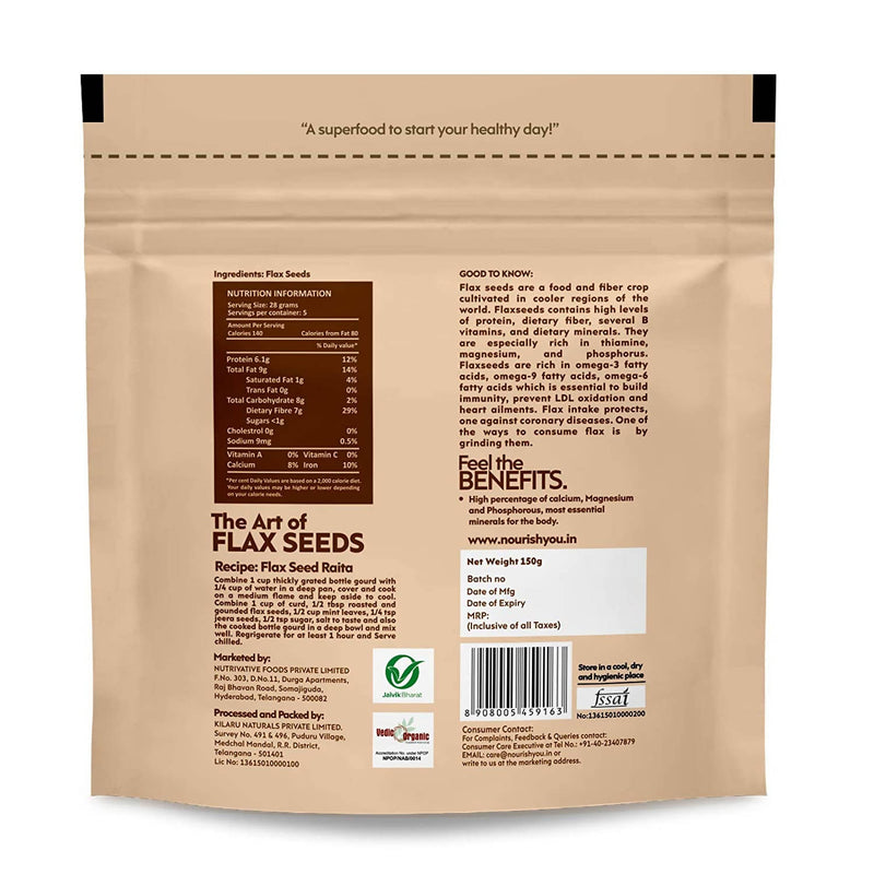 NourishYou Organic Flax Seeds, 150 g