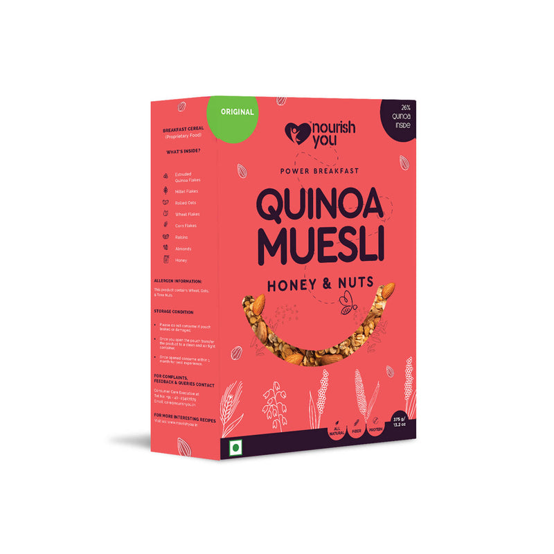 Nourish You Quinoa Muesli, Honey and Nuts, 375g