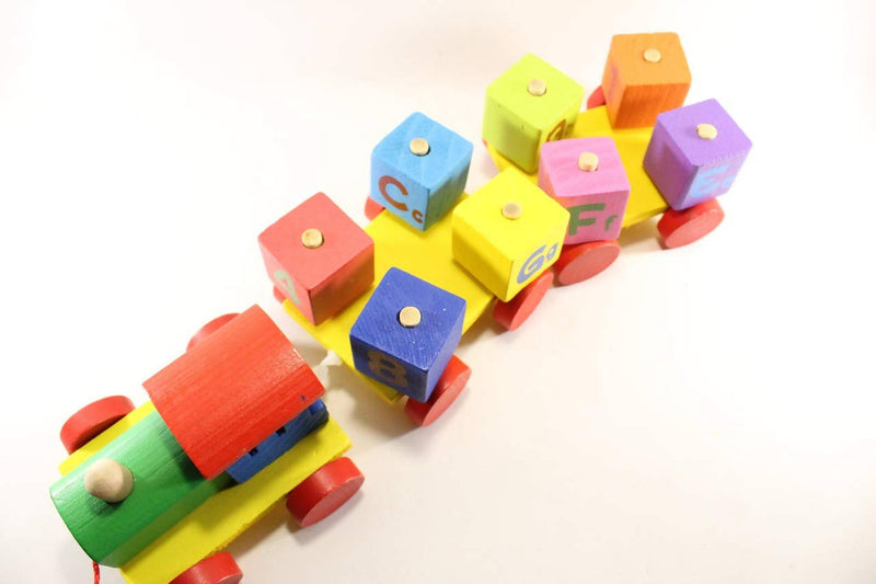 Wooden Train aith Alphabets in Attractive Beautiful Colors