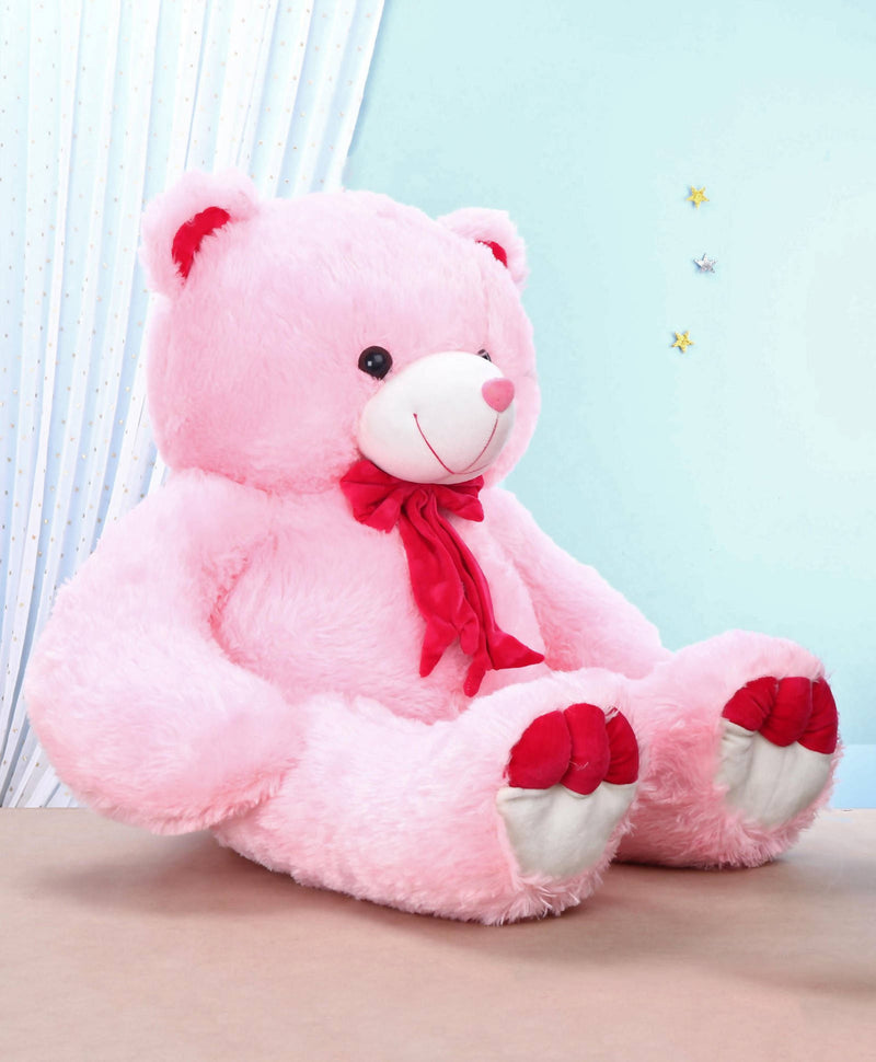 Big Teddy Bear Pink with Bow & Heart Printed-100cm
