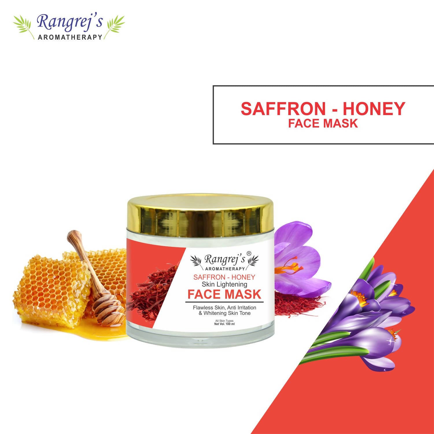 Rangrej s Aromatherapy Saffron Honey Face Mask