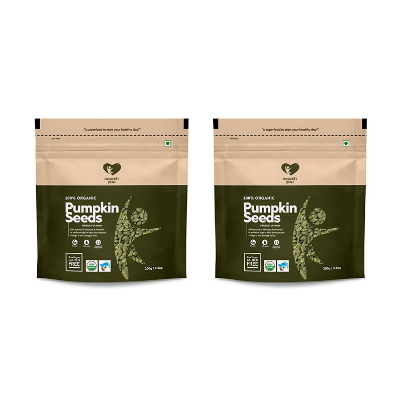 Nourish You Organic Pumpkin Seeds, 200gm (Pack of 2x100gm)