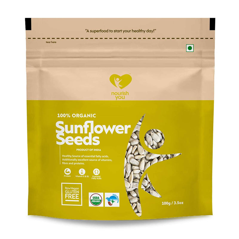 Nourish You Organic Sunflower seeds & Black Chia seeds (Value Pack of 2+2)