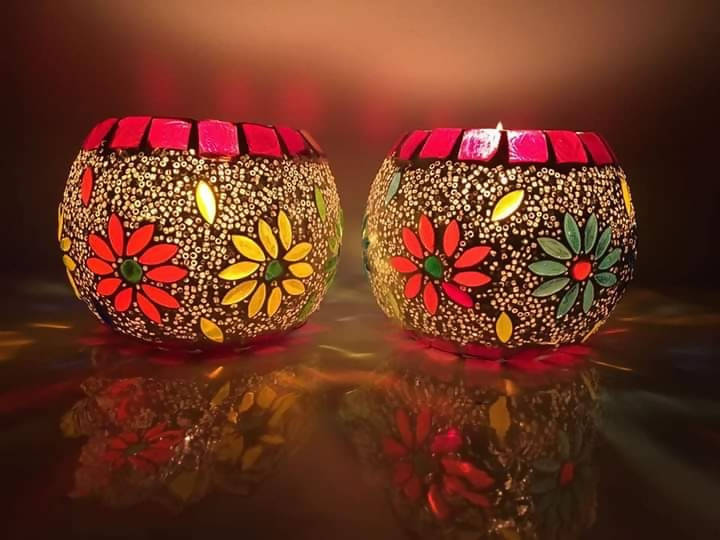 Tea-light Candle Holder set of two