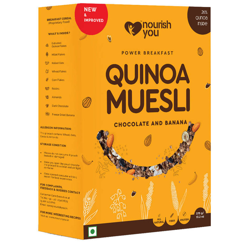 QUINOA MUESLI - CHOCOLATE & BANANA 375g