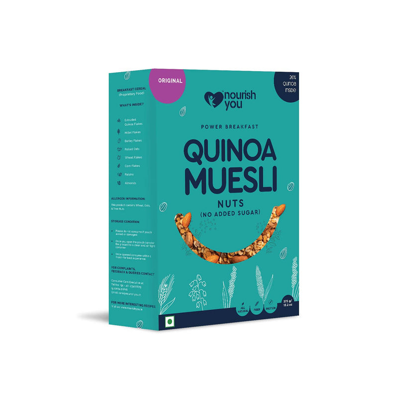 Nourish You Quinoa Muesli Nuts, 375g (sugarfree)