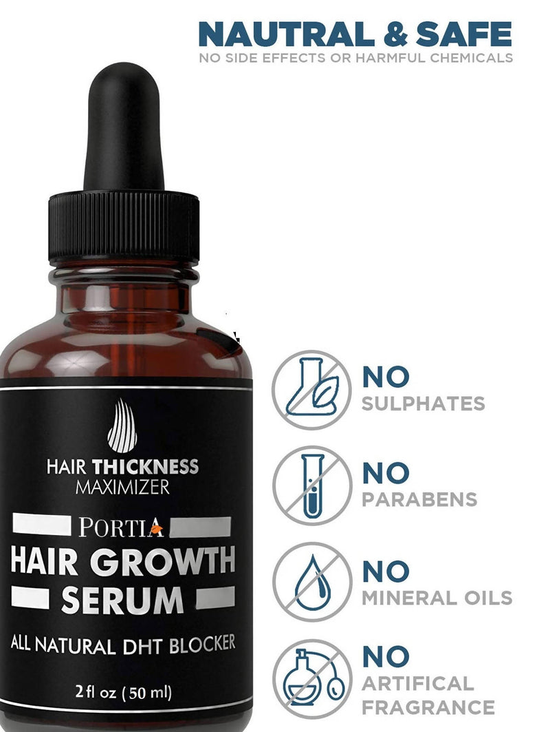 Portia Hair Growth Vitalizer Serum, with Argon & Jojaba oil for Hair Fall - Men & Women (50ml)