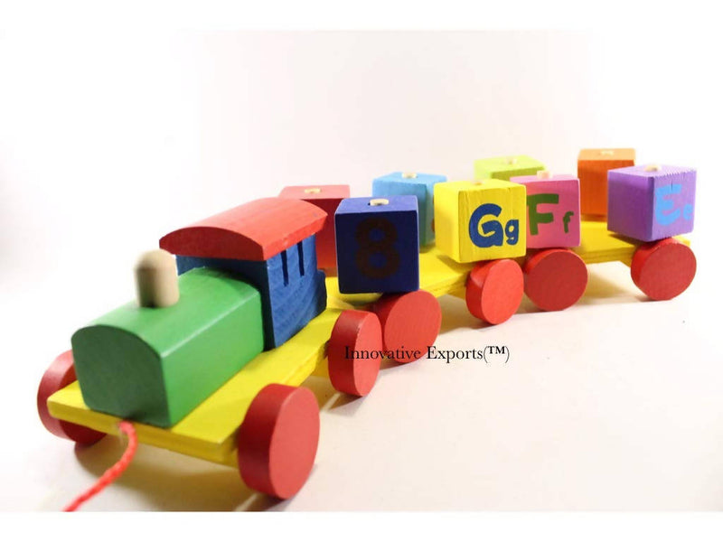 Wooden Train aith Alphabets in Attractive Beautiful Colors